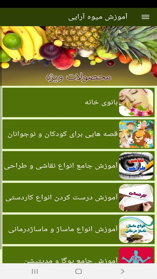 اسکرین شات 10 برنامه آموزش میوه آرایی