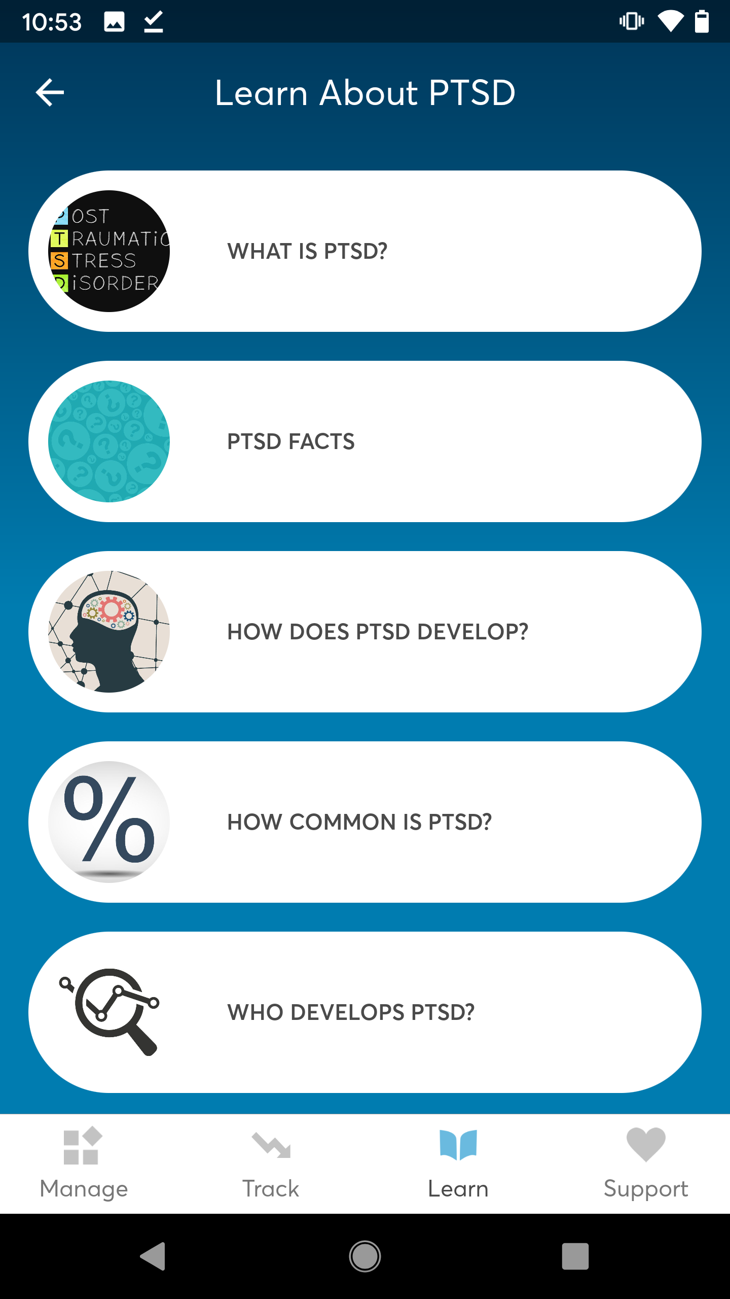 اسکرین شات 5 برنامه PTSD Coach