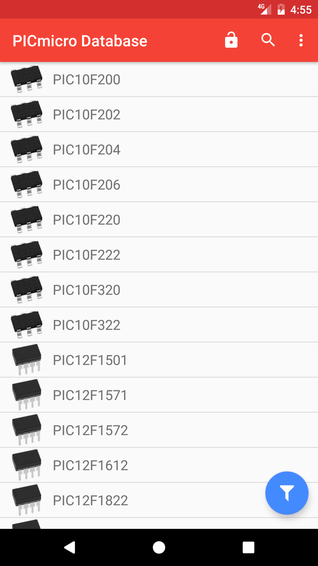 اسکرین شات 1 برنامه PICmicro Database