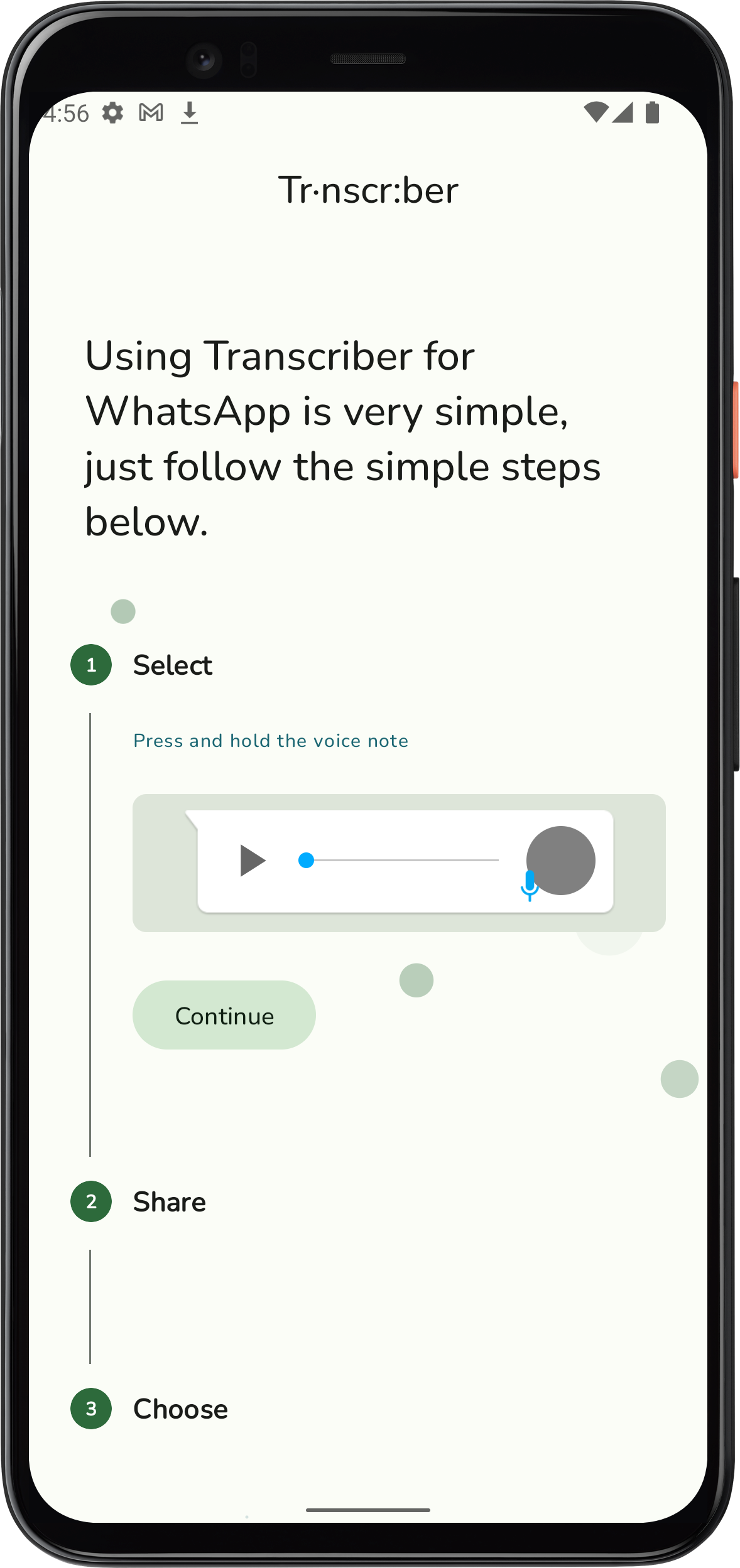 اسکرین شات 2 برنامه Transcriber for WhatsApp