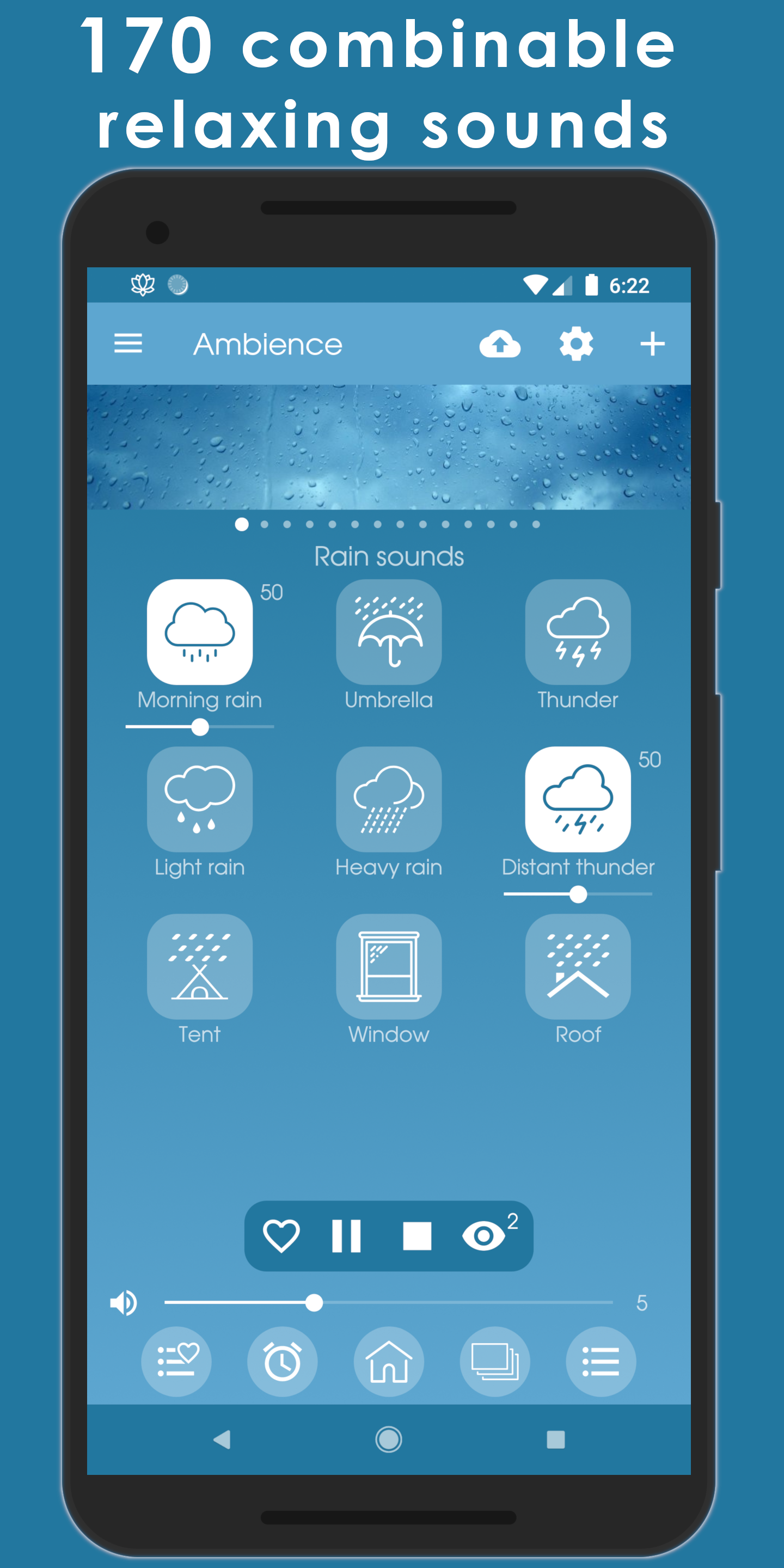 اسکرین شات 1 برنامه Ambience: sleep sounds