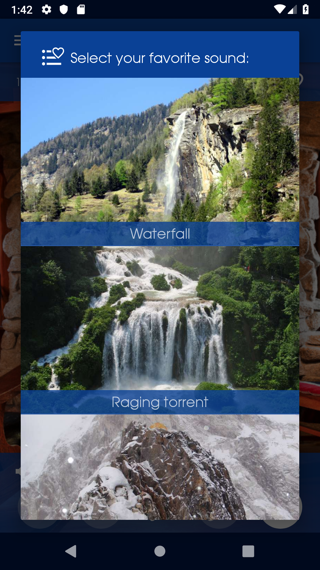 اسکرین شات 6 برنامه Relax Mountain: sleep sounds
