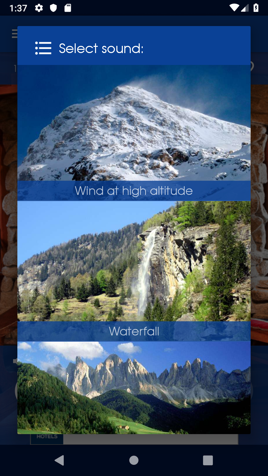 اسکرین شات 1 برنامه Relax Mountain: sleep sounds