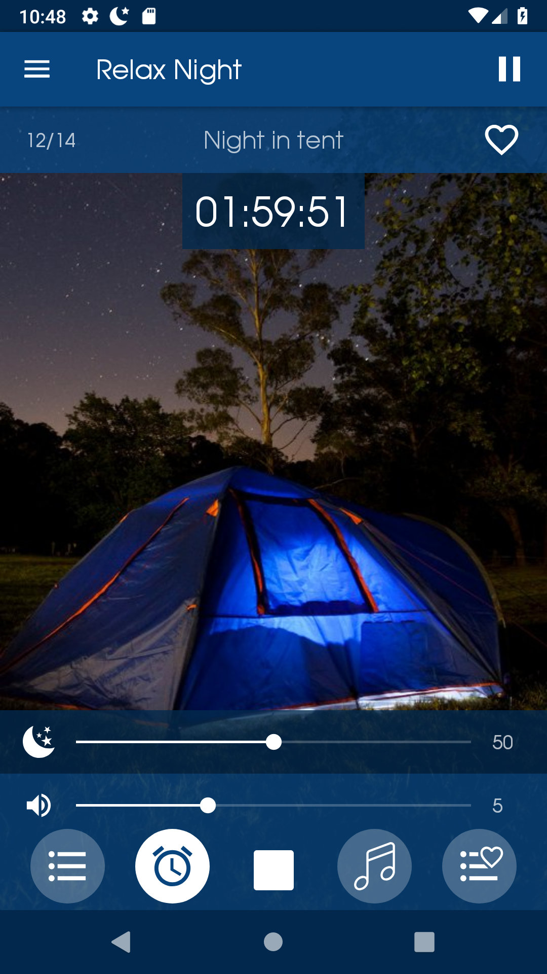 اسکرین شات 4 برنامه Relax Night: sleep sounds