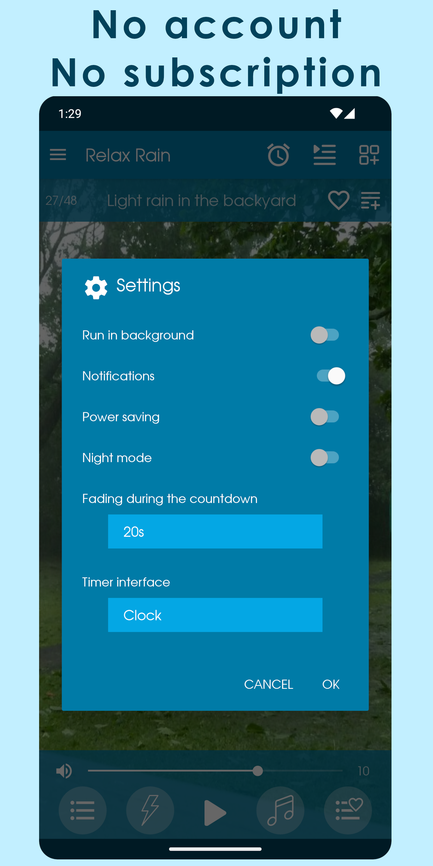 اسکرین شات 8 برنامه Relax Rain: sleep sounds
