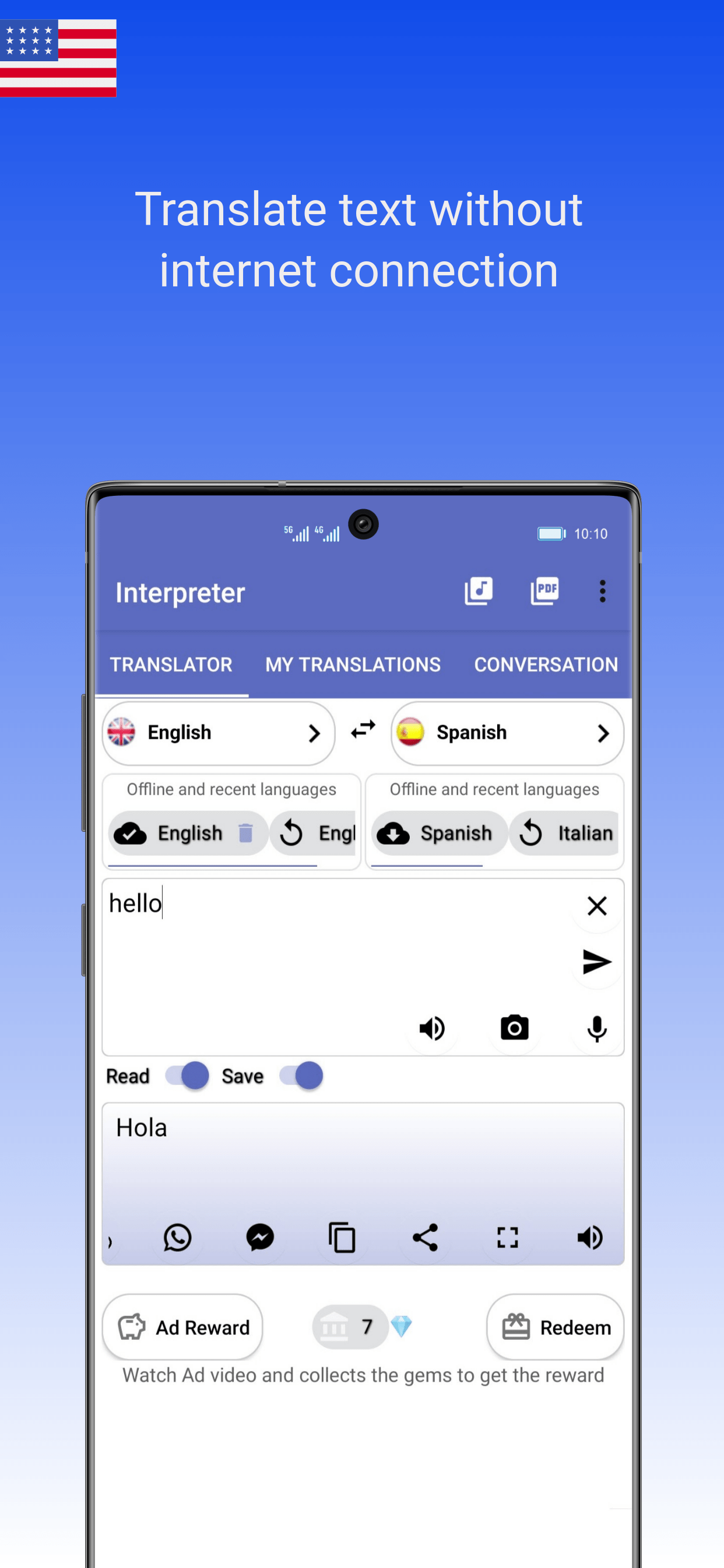 اسکرین شات 3 برنامه Interpreter Voice Translator