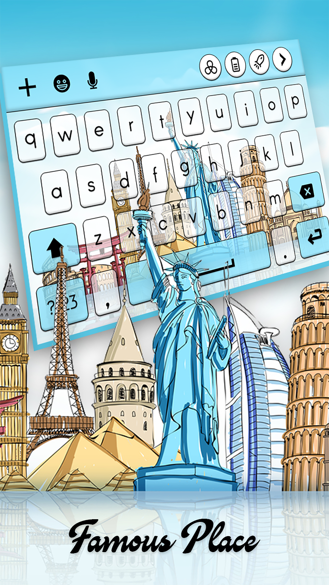 اسکرین شات 2 برنامه Famous Place Keyboard