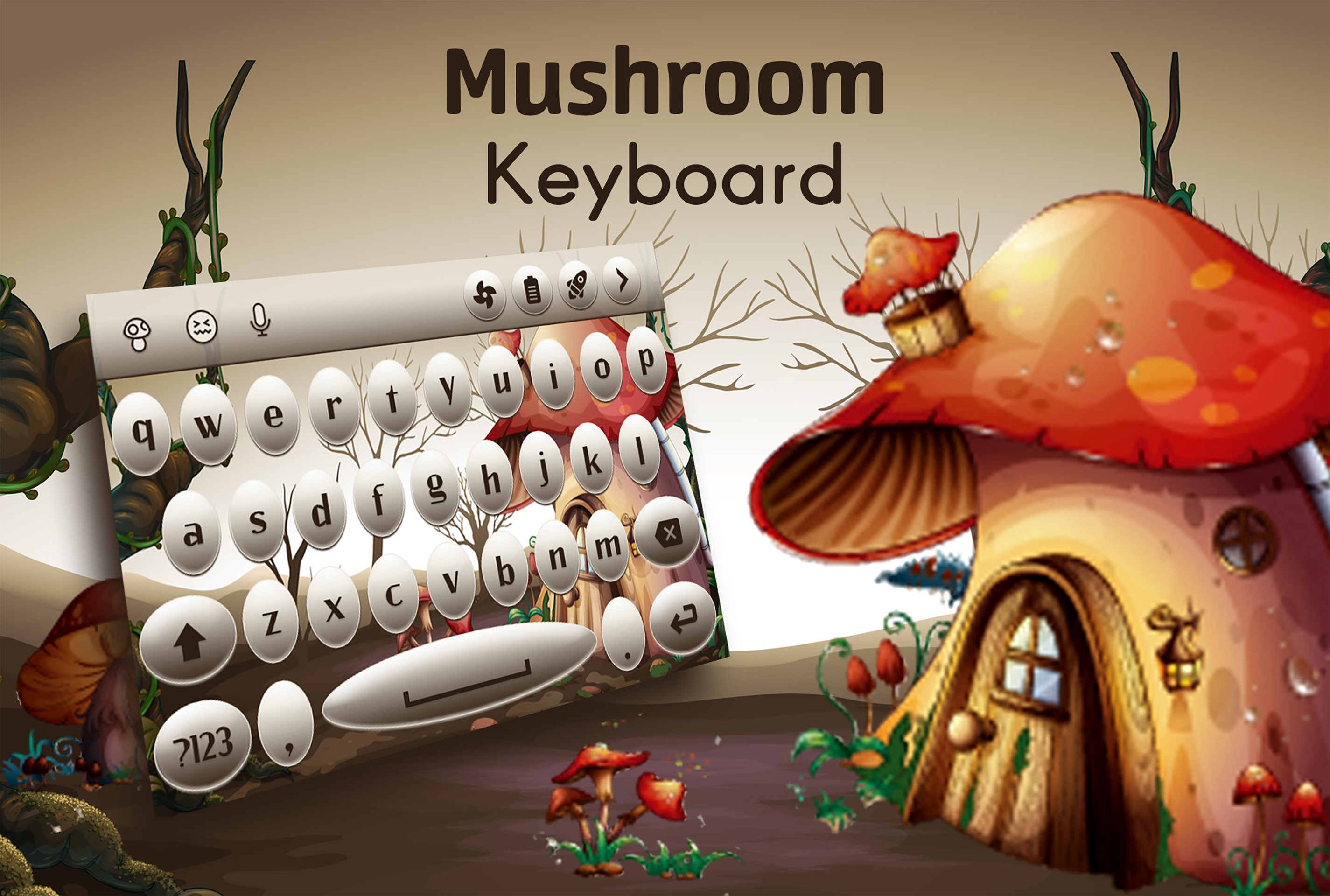 اسکرین شات 1 برنامه Mushroom Keyboard Theme