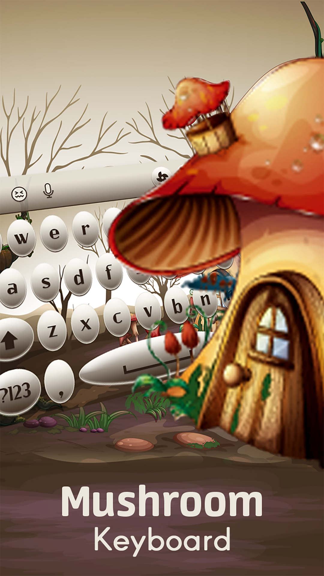 اسکرین شات 3 برنامه Mushroom Keyboard Theme