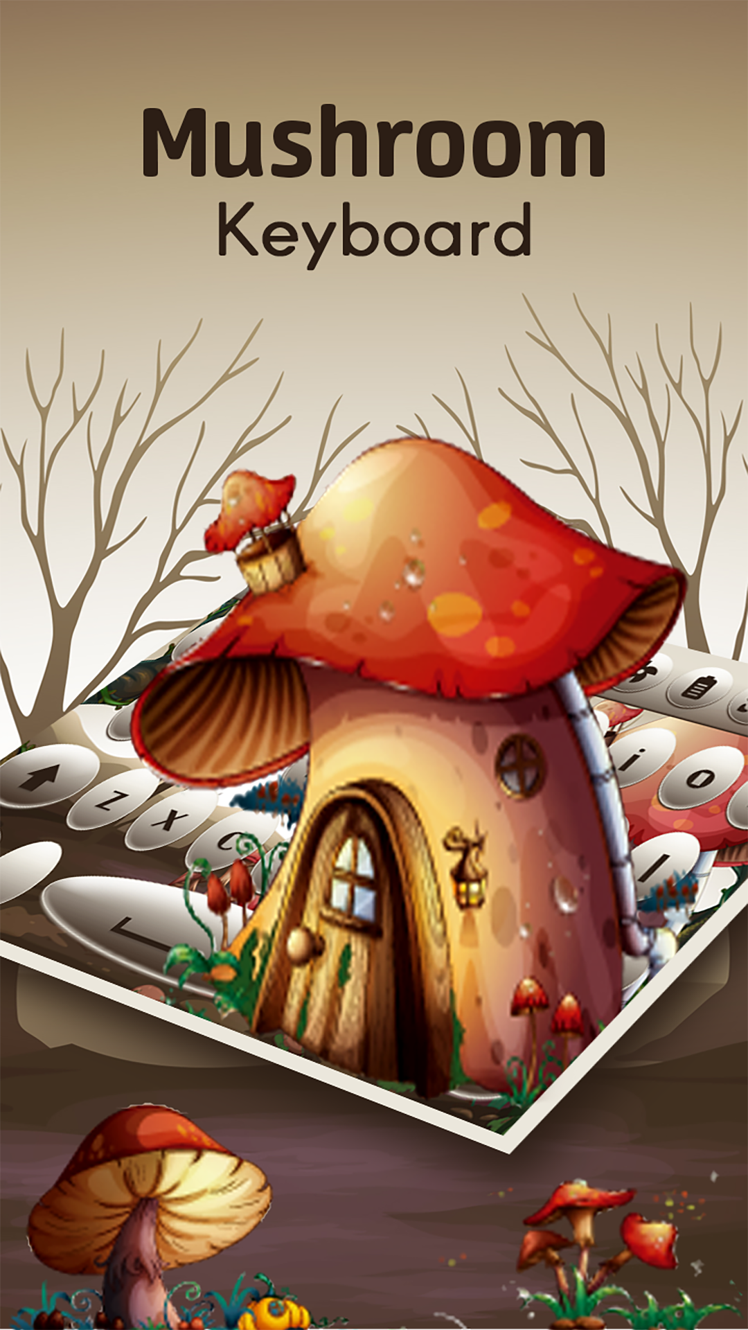 اسکرین شات 2 برنامه Mushroom Keyboard Theme