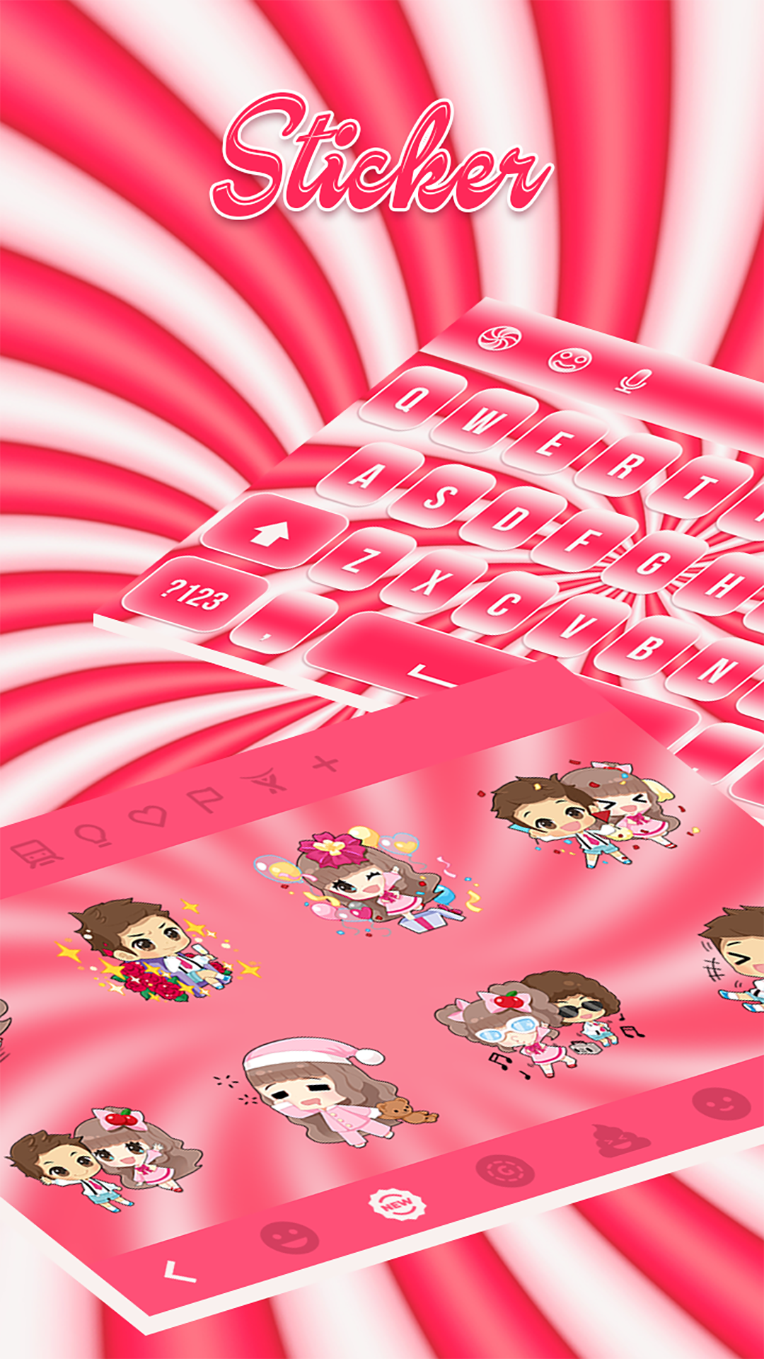 اسکرین شات 5 برنامه Sweet Pink Keyboard Theme