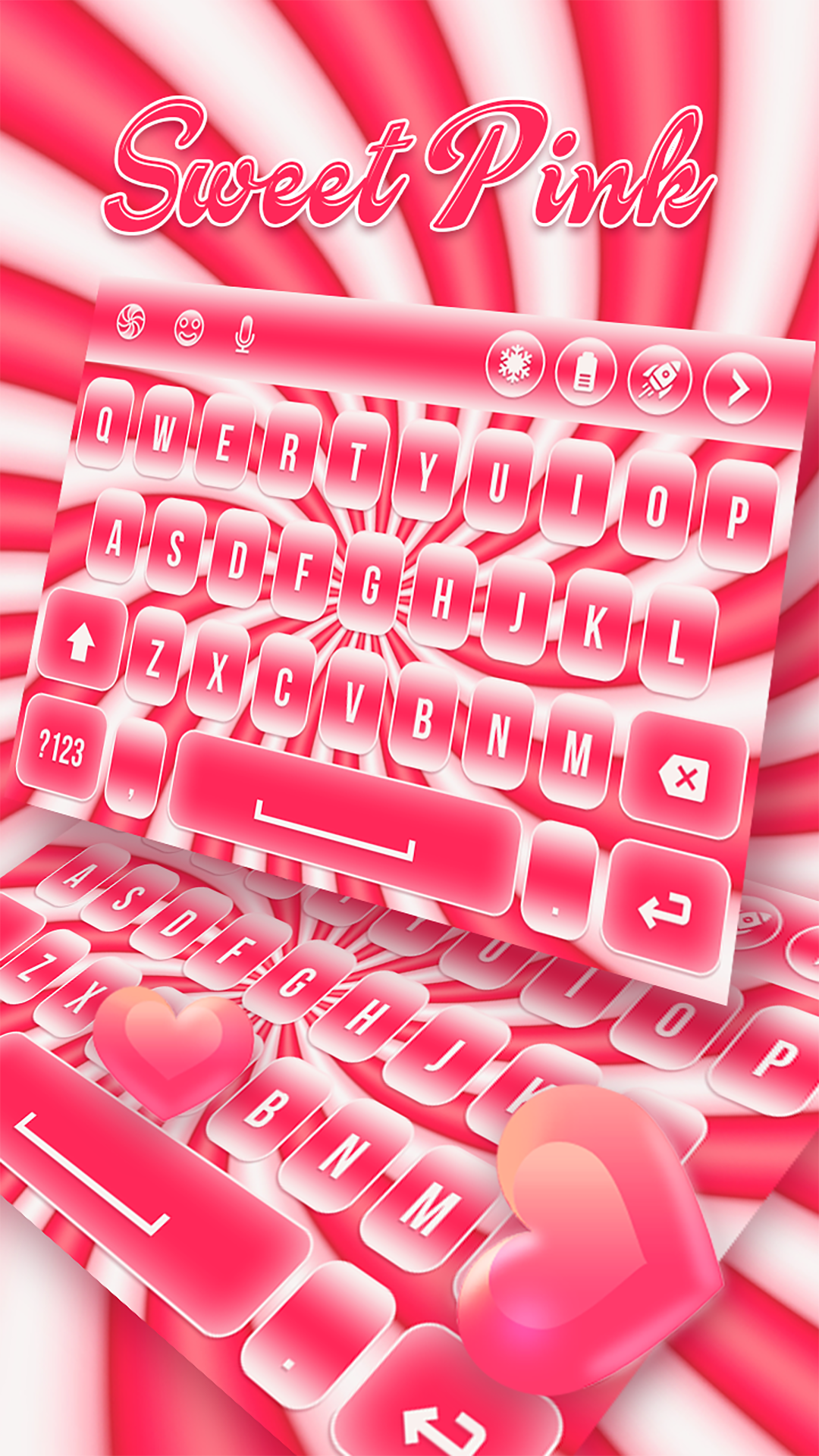 اسکرین شات 3 برنامه Sweet Pink Keyboard Theme
