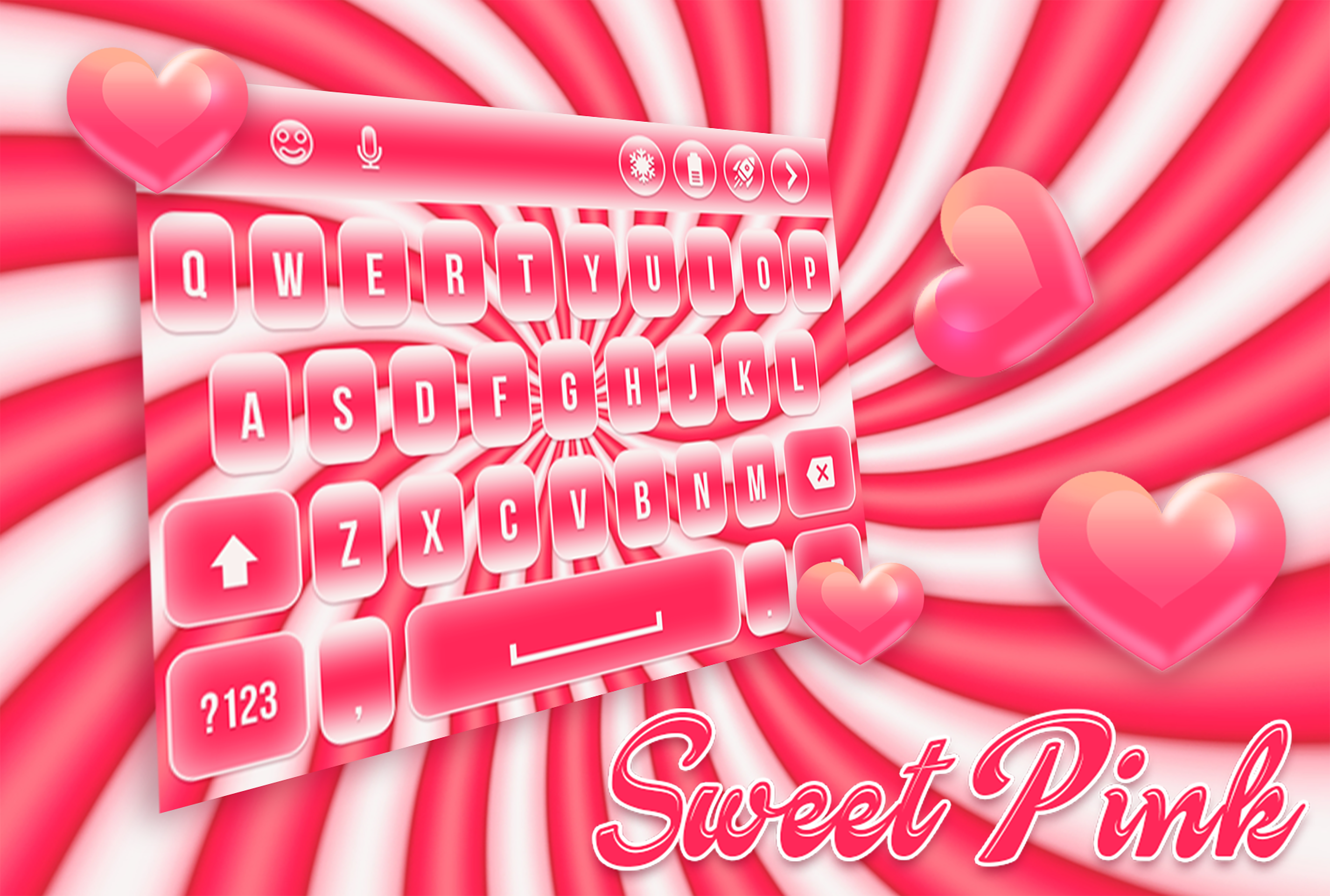 اسکرین شات 1 برنامه Sweet Pink Keyboard Theme