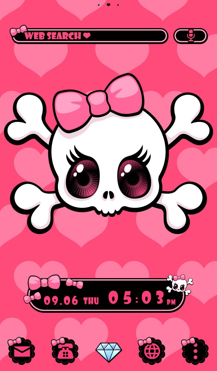 اسکرین شات 1 برنامه Big Eyed Skull Girl Theme