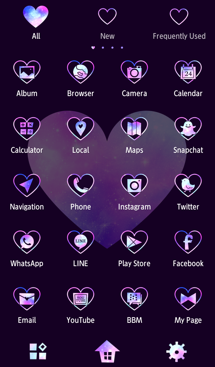 اسکرین شات 3 برنامه Galaxy Heart Theme