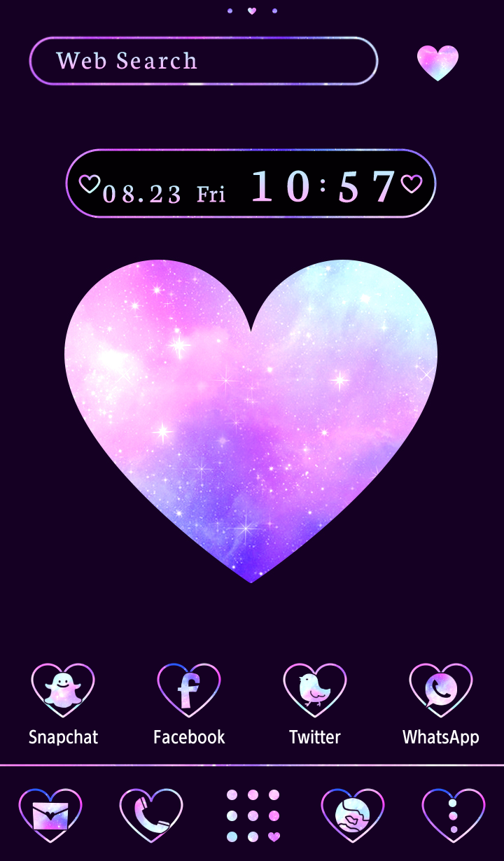 اسکرین شات 1 برنامه Galaxy Heart Theme