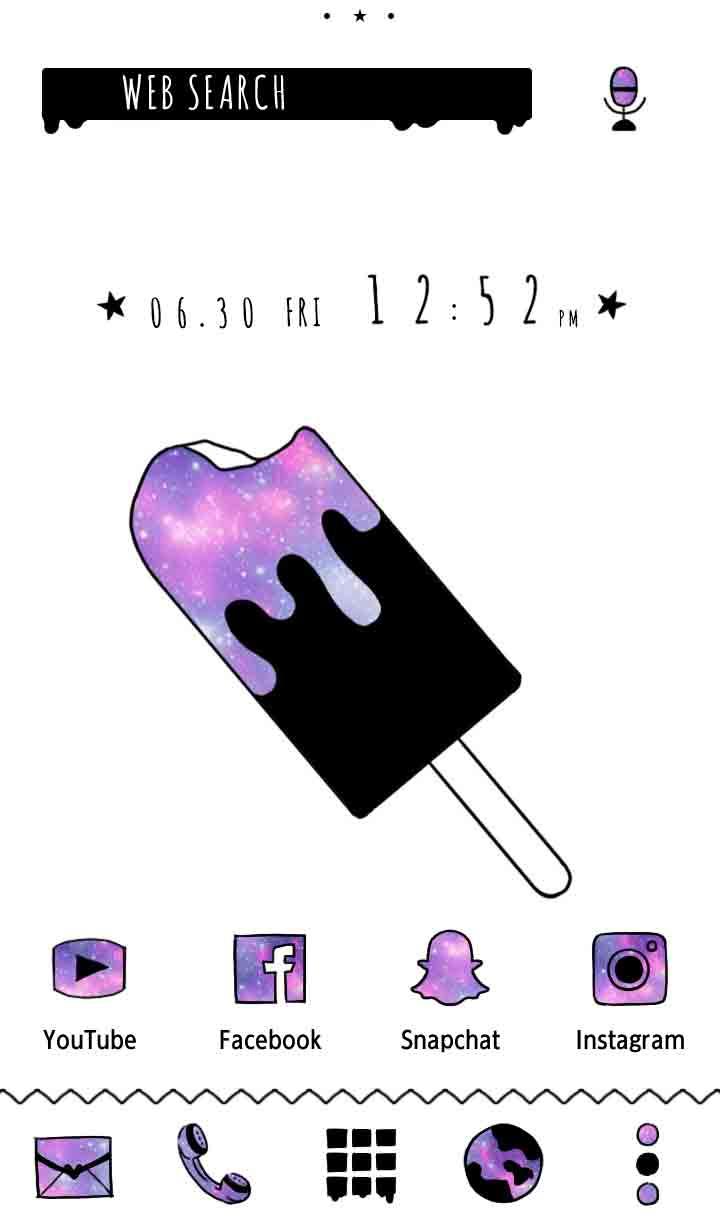 اسکرین شات 1 برنامه Popsicle Galaxy Theme