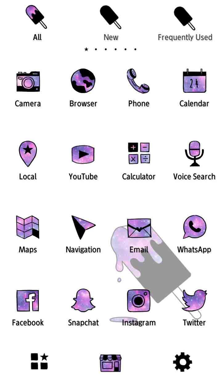 اسکرین شات 3 برنامه Popsicle Galaxy Theme