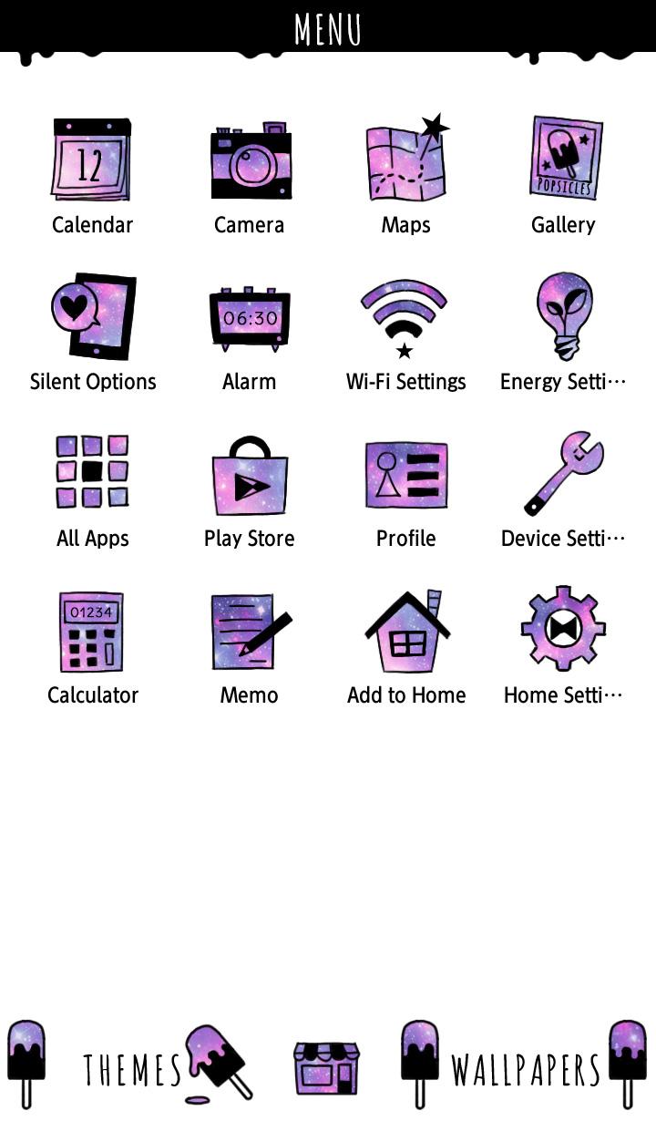 اسکرین شات 2 برنامه Popsicle Galaxy Theme