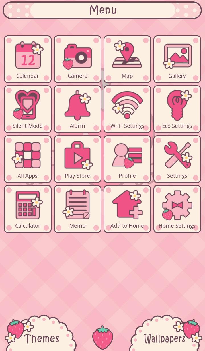 اسکرین شات 2 برنامه Strawberry Checks +HOME Theme