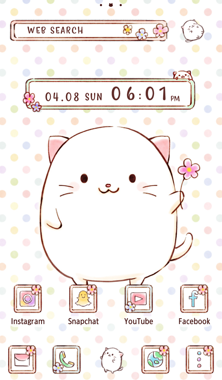 اسکرین شات 5 برنامه Roly Poly Cats Theme +HOME