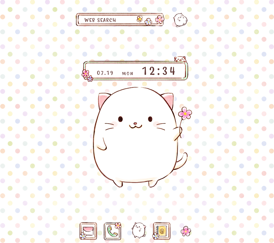 اسکرین شات 1 برنامه Roly Poly Cats Theme +HOME