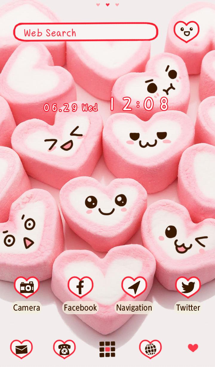 اسکرین شات برنامه Marshmallow Hearts +HOME Theme 5