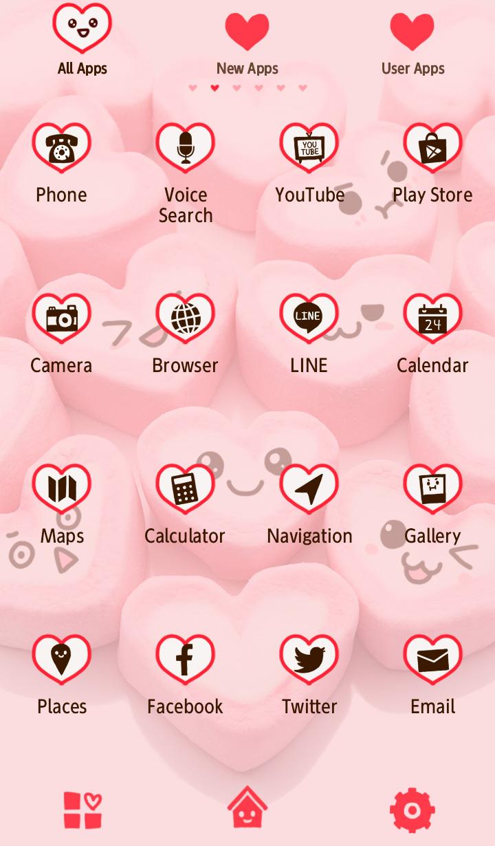 اسکرین شات برنامه Marshmallow Hearts +HOME Theme 3