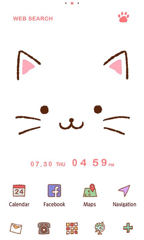 اسکرین شات 1 برنامه Cute Theme-Kitty Face-