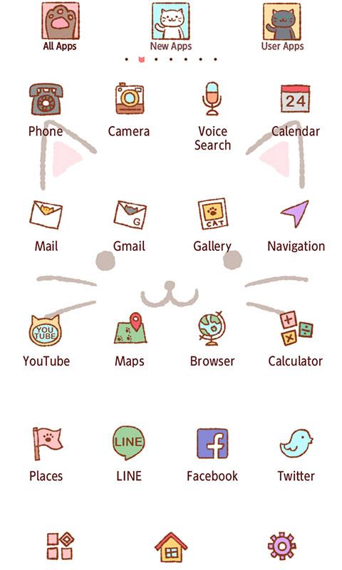 اسکرین شات 3 برنامه Cute Theme-Kitty Face-