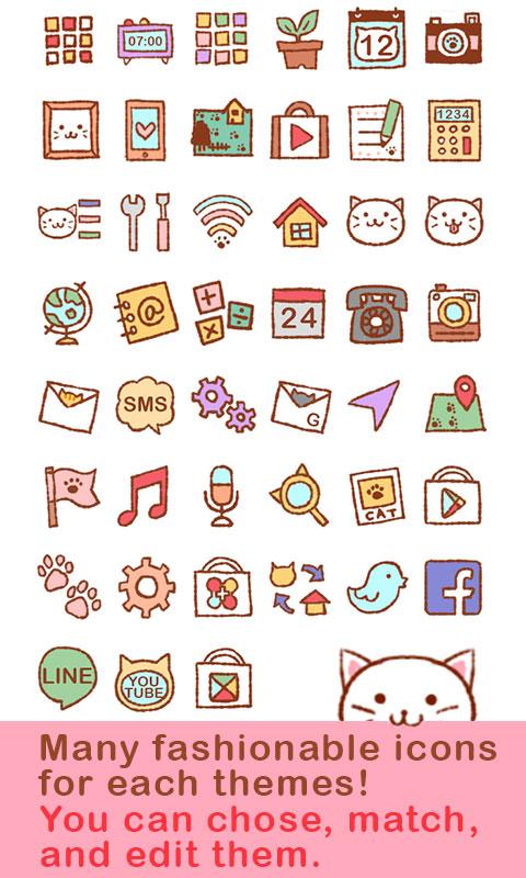 اسکرین شات 4 برنامه Cute Theme-Kitty Face-