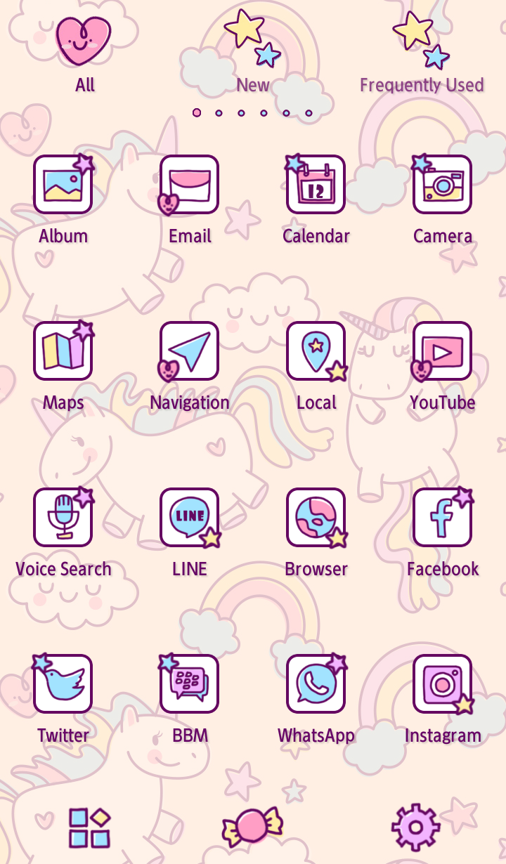 اسکرین شات 3 برنامه Endearing Unicorns Theme