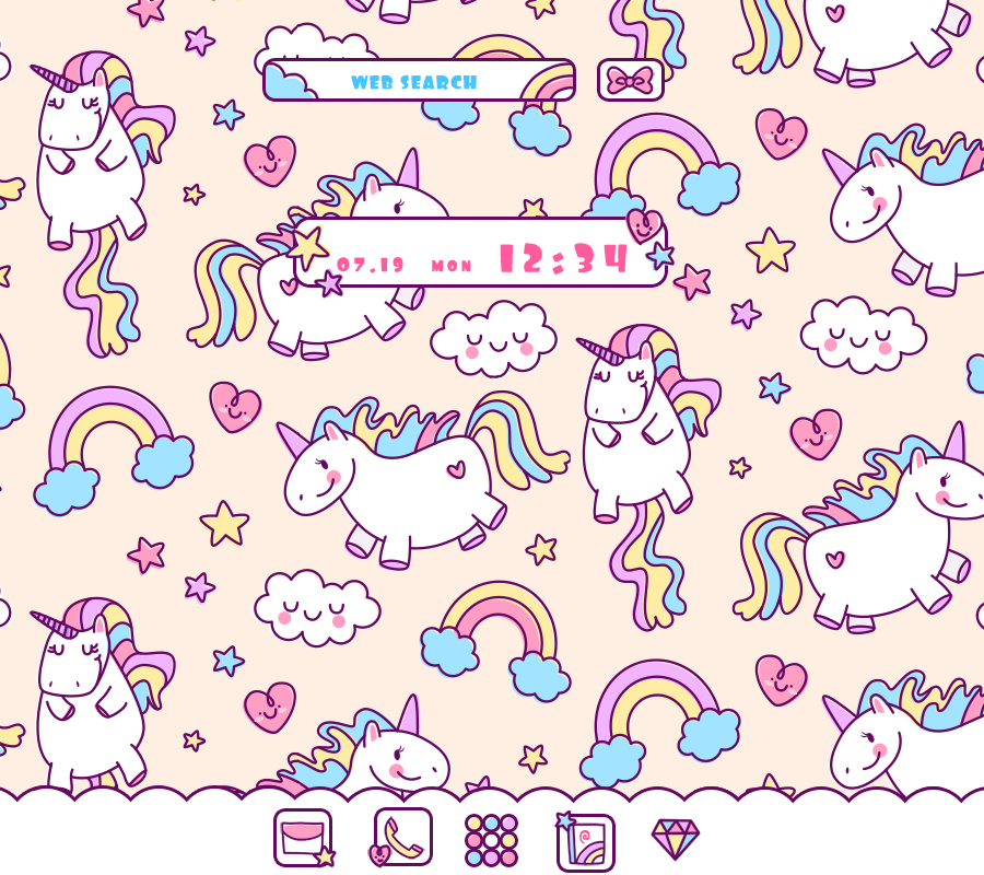 اسکرین شات 1 برنامه Endearing Unicorns Theme