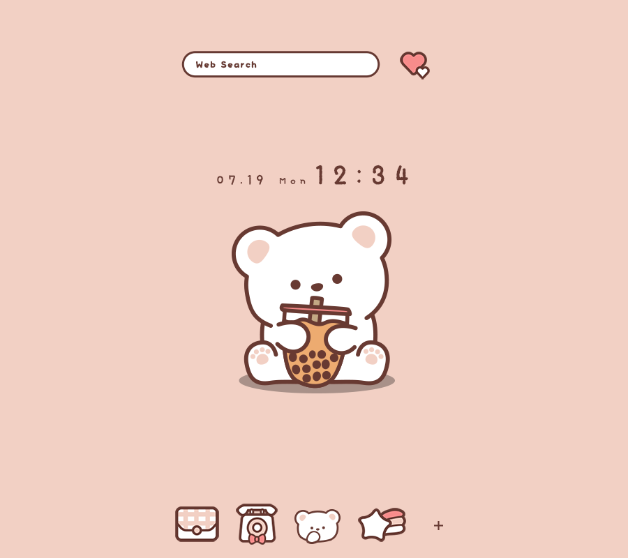 اسکرین شات 1 برنامه Bubble Tea Bear Theme +HOME