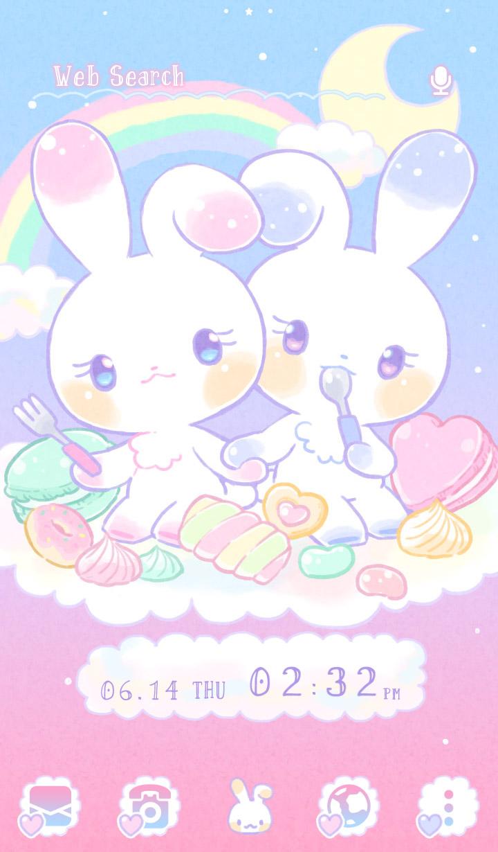 اسکرین شات 1 برنامه Cute Dreamy Rabbit +HOME