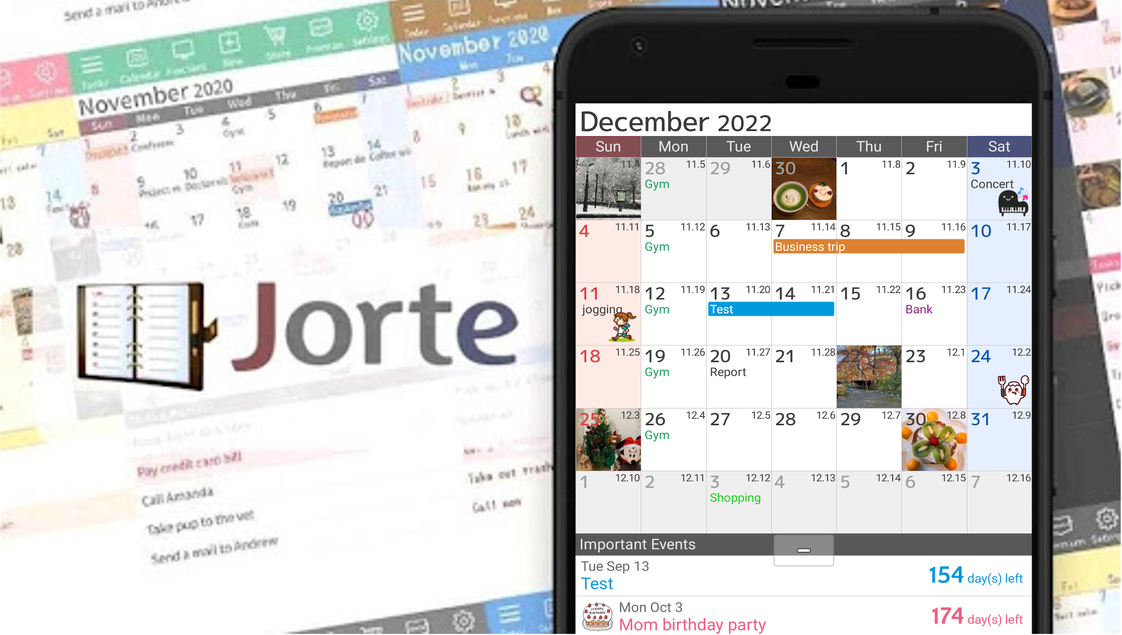 اسکرین شات 1 برنامه Jorte Calendar & Organizer