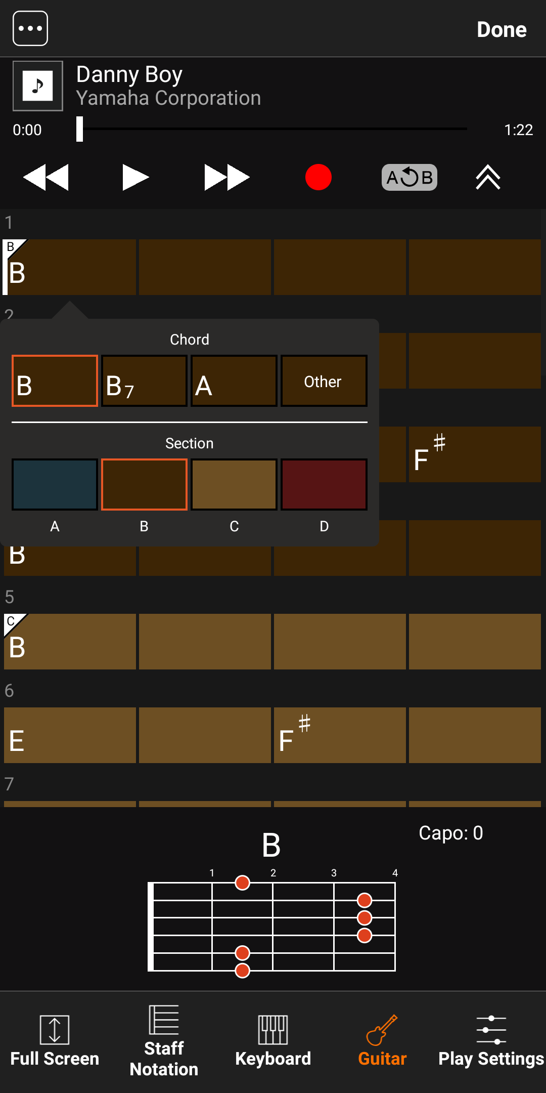 اسکرین شات 4 برنامه Chord Tracker