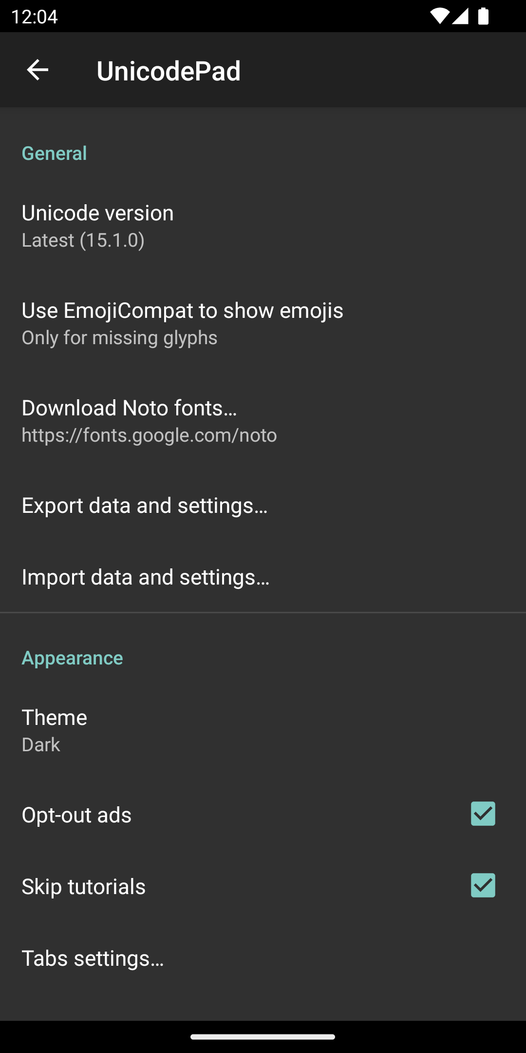 اسکرین شات برنامه Unicode Pad 8