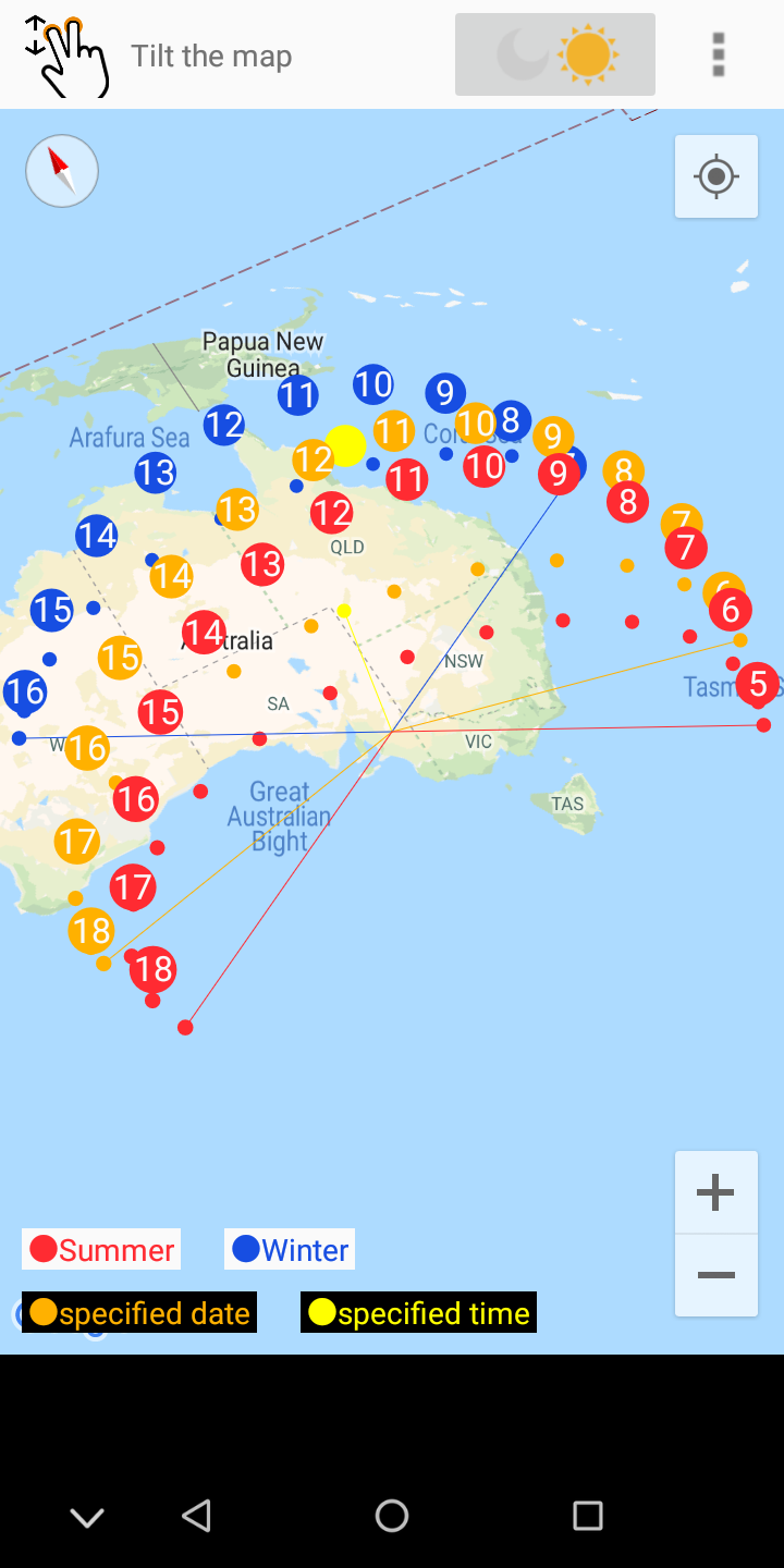 اسکرین شات 4 برنامه Sun position and path