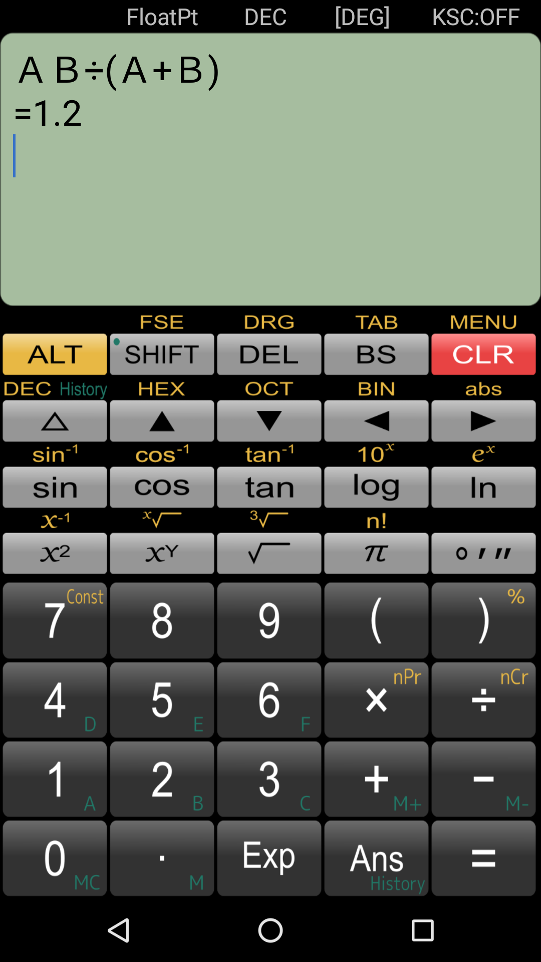 اسکرین شات 4 برنامه Panecal Scientific Calculator