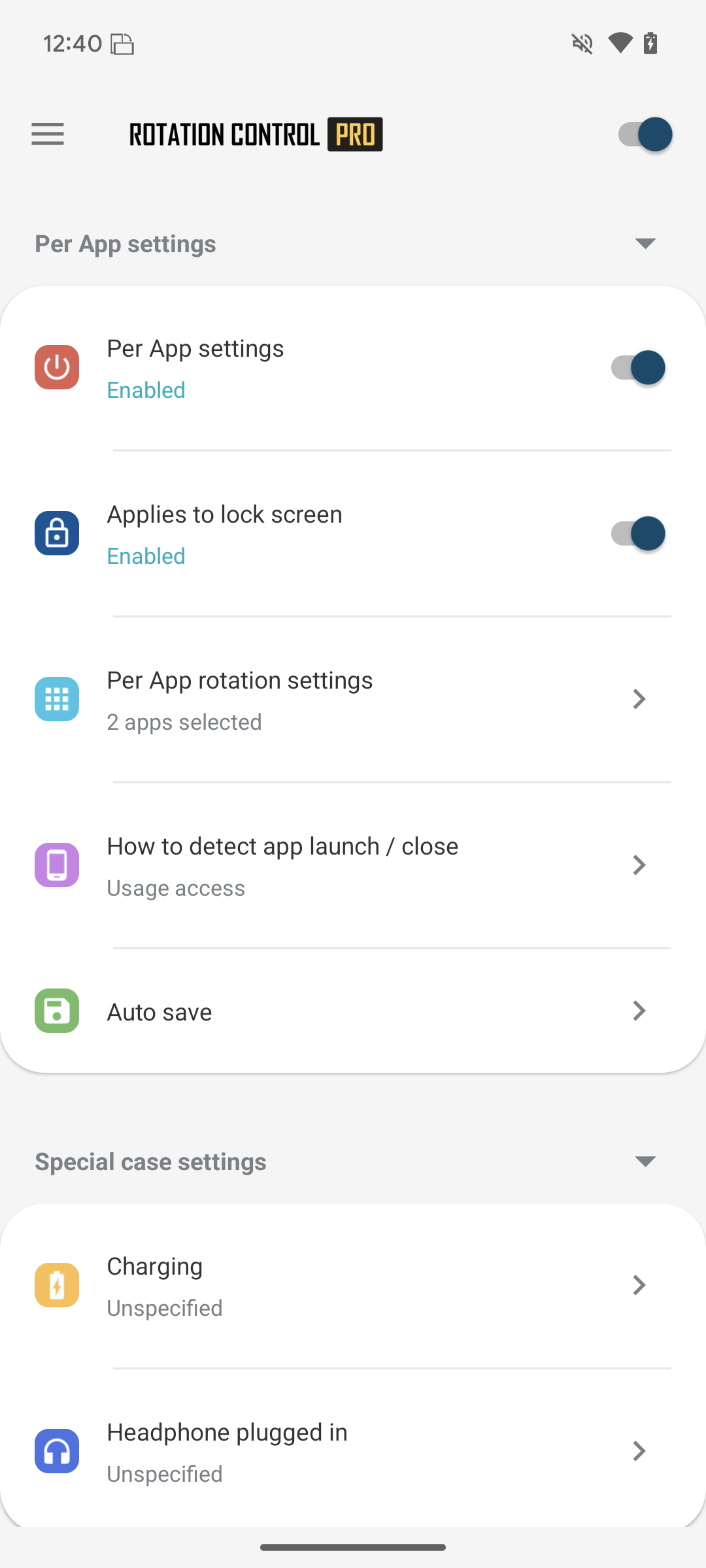 اسکرین شات 4 برنامه Rotation Control