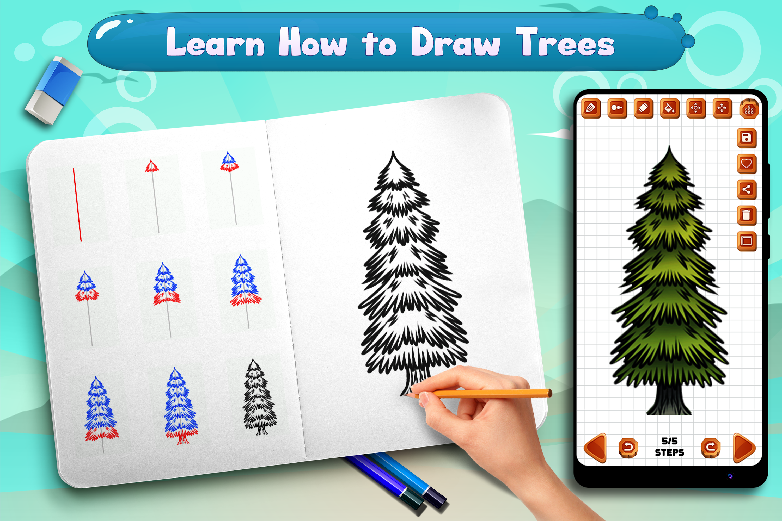 اسکرین شات 1 برنامه Learn to Draw Trees