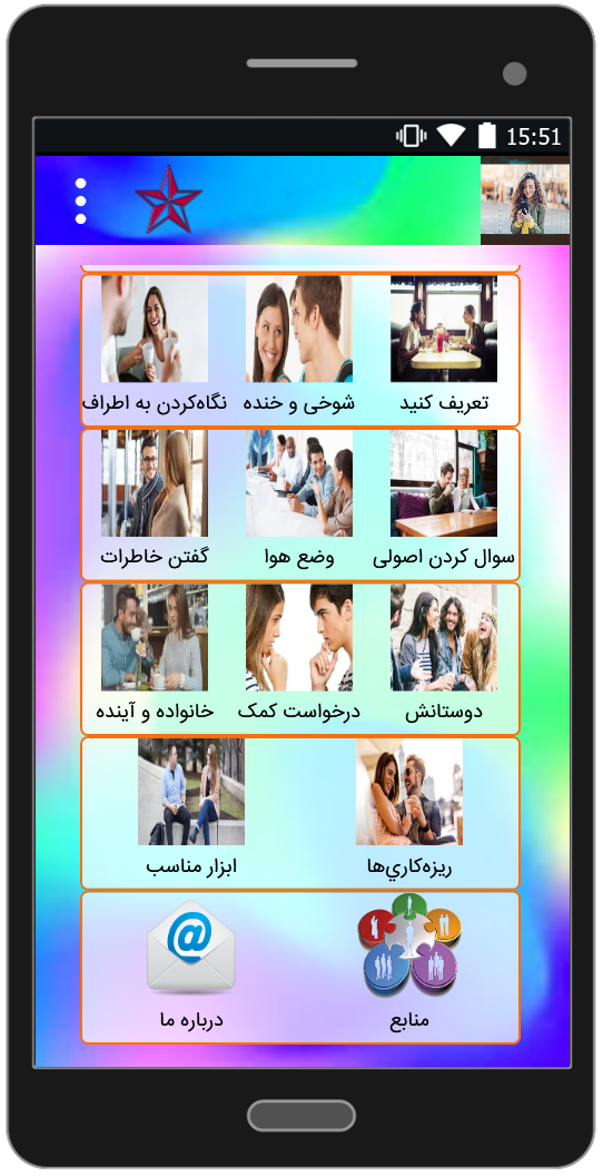 اسکرین شات 1 برنامه ایده های جالب برای گفتگو