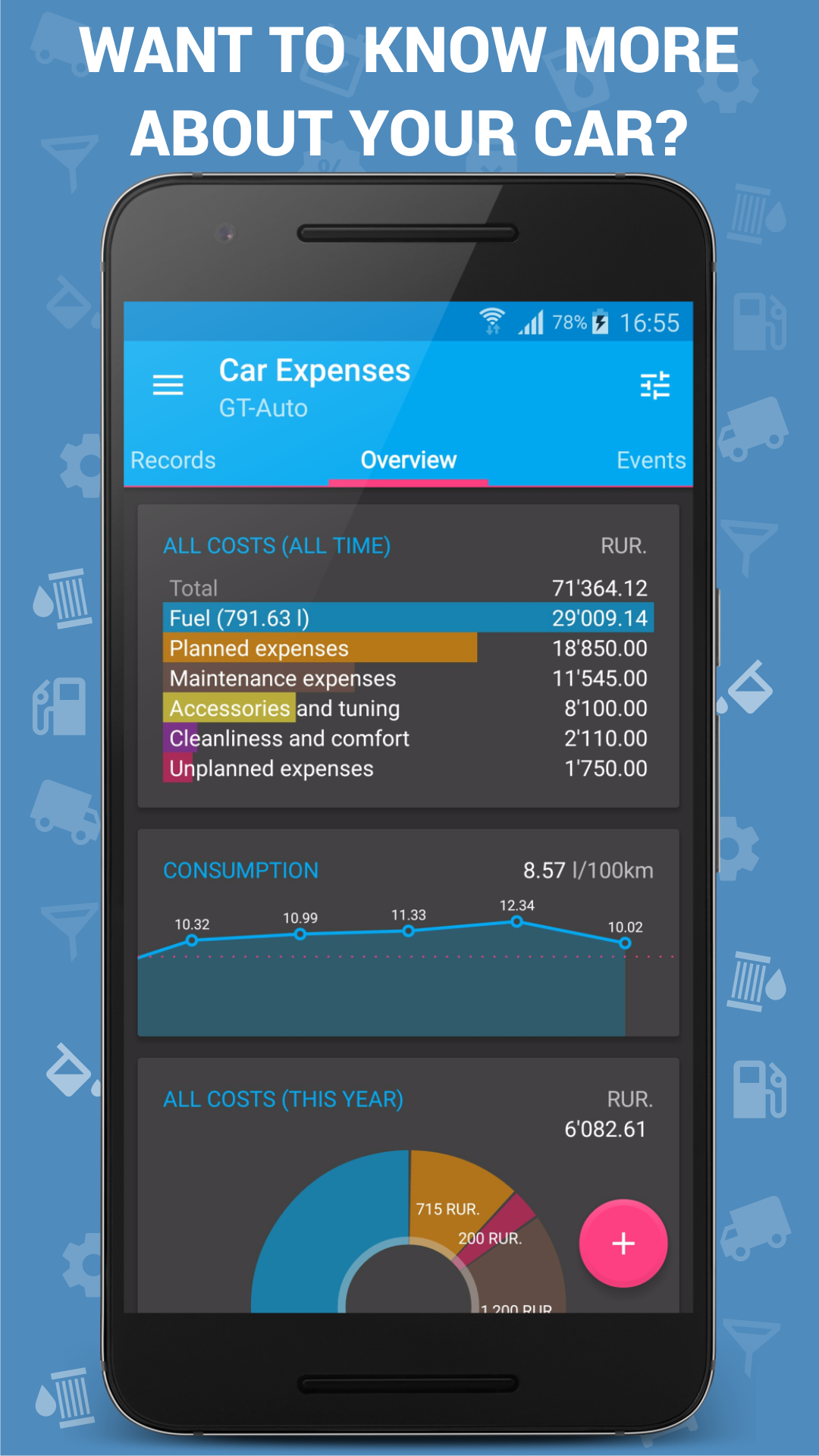اسکرین شات 1 برنامه Car Expenses Manager