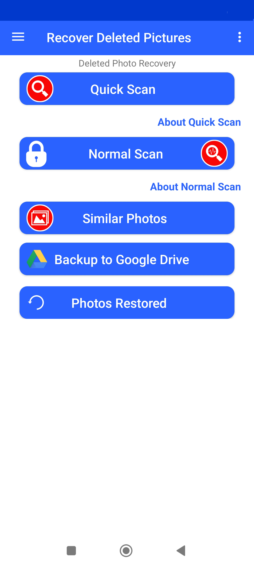 اسکرین شات 1 برنامه Recover Deleted Photos