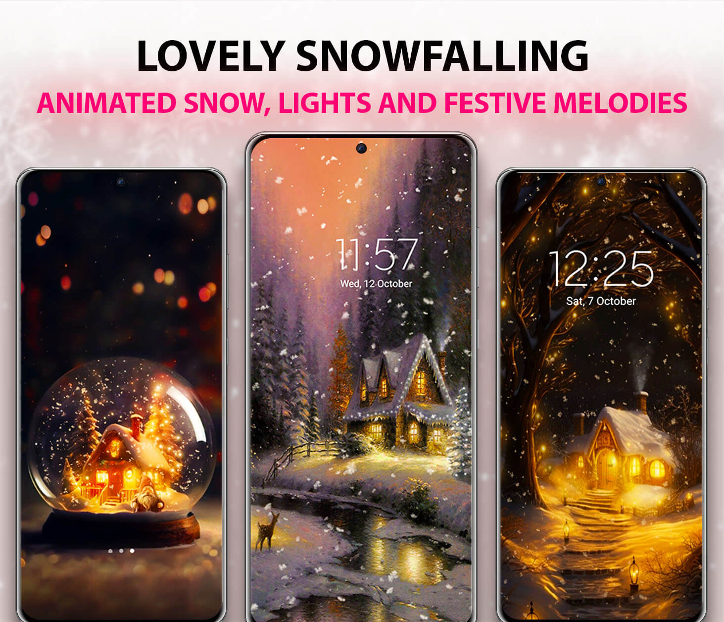اسکرین شات 1 برنامه Snowfalling Live Wallpapers