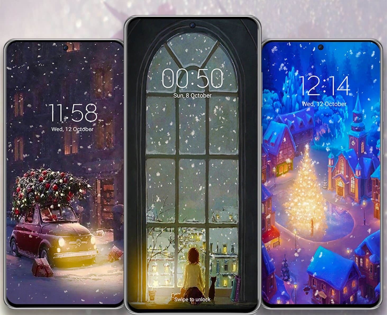 اسکرین شات 5 برنامه Snowfalling Live Wallpapers
