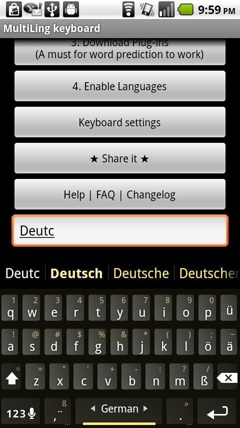 اسکرین شات 1 برنامه German Keyboard plugin