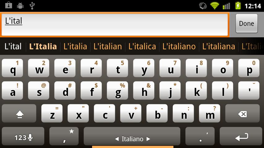 اسکرین شات 1 برنامه Italian Keyboard Plugin