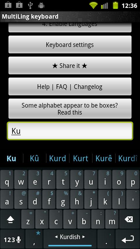 اسکرین شات 1 برنامه Kurdish Keyboard Plugin